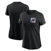 Women's Nike Black Carolina Panthers Crucial Catch Sideline Tri-Blend T-Shirt
